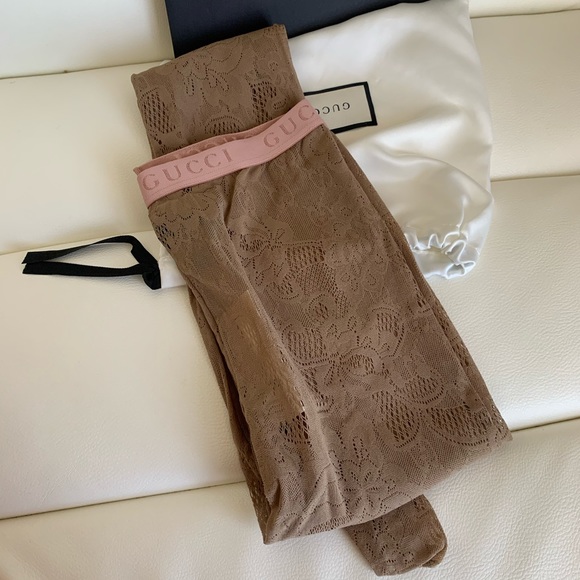 Nwt Gucci Tights Nude Pink Gg Blossom 